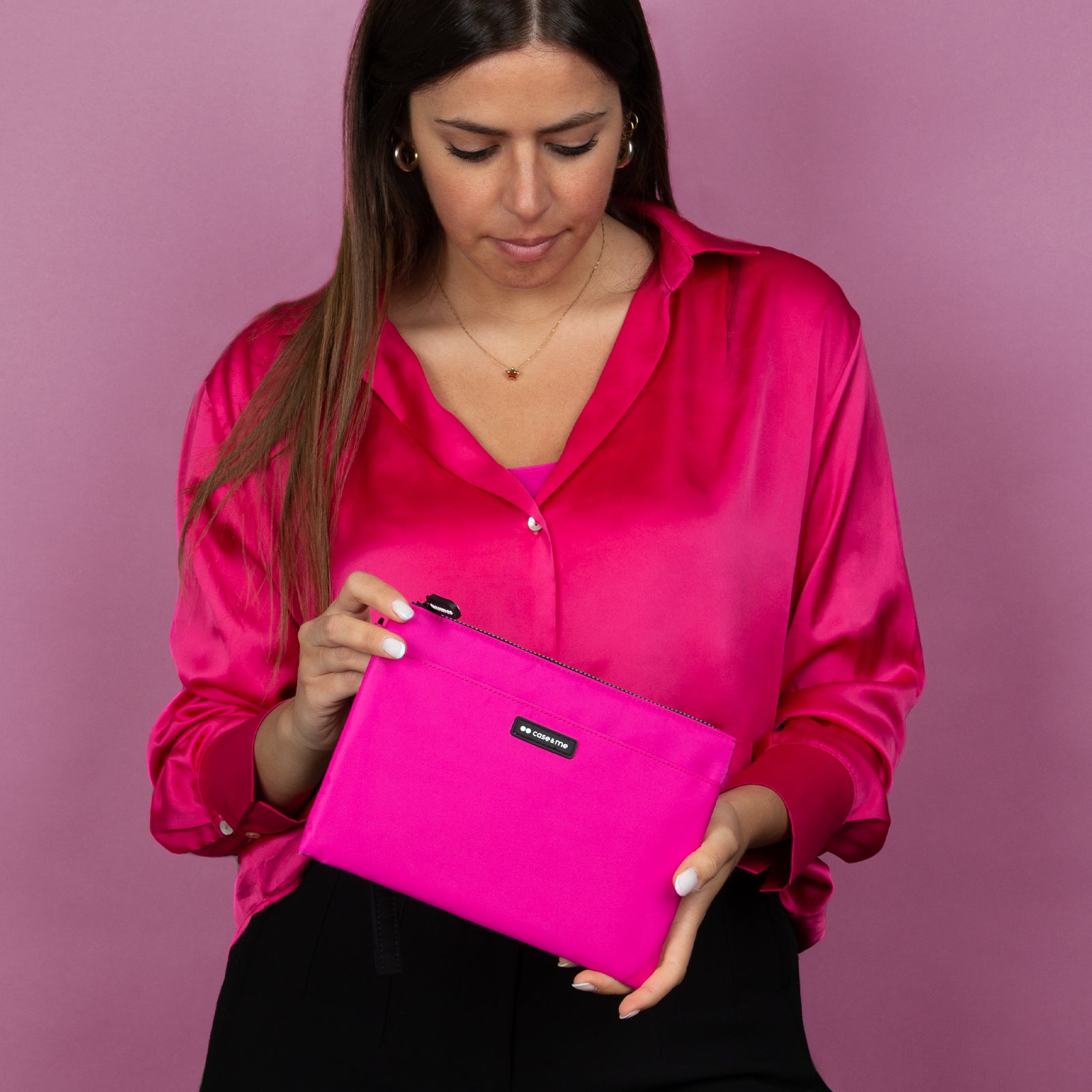 Borsetta Porta Smartphone Case&me - Con Laccio, Doppia Tasca E Zip, Design Morbido - Foto 7