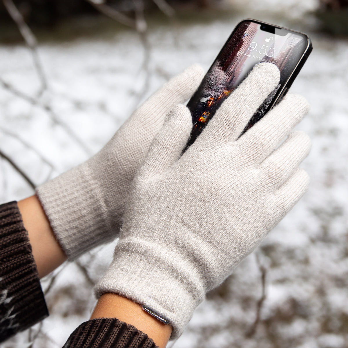 kapazitiver touchscreen handschuhe Winterhandschuhe für Damen Color:Black Silver Gossamer Gear DCF The Teeaufbewahrung