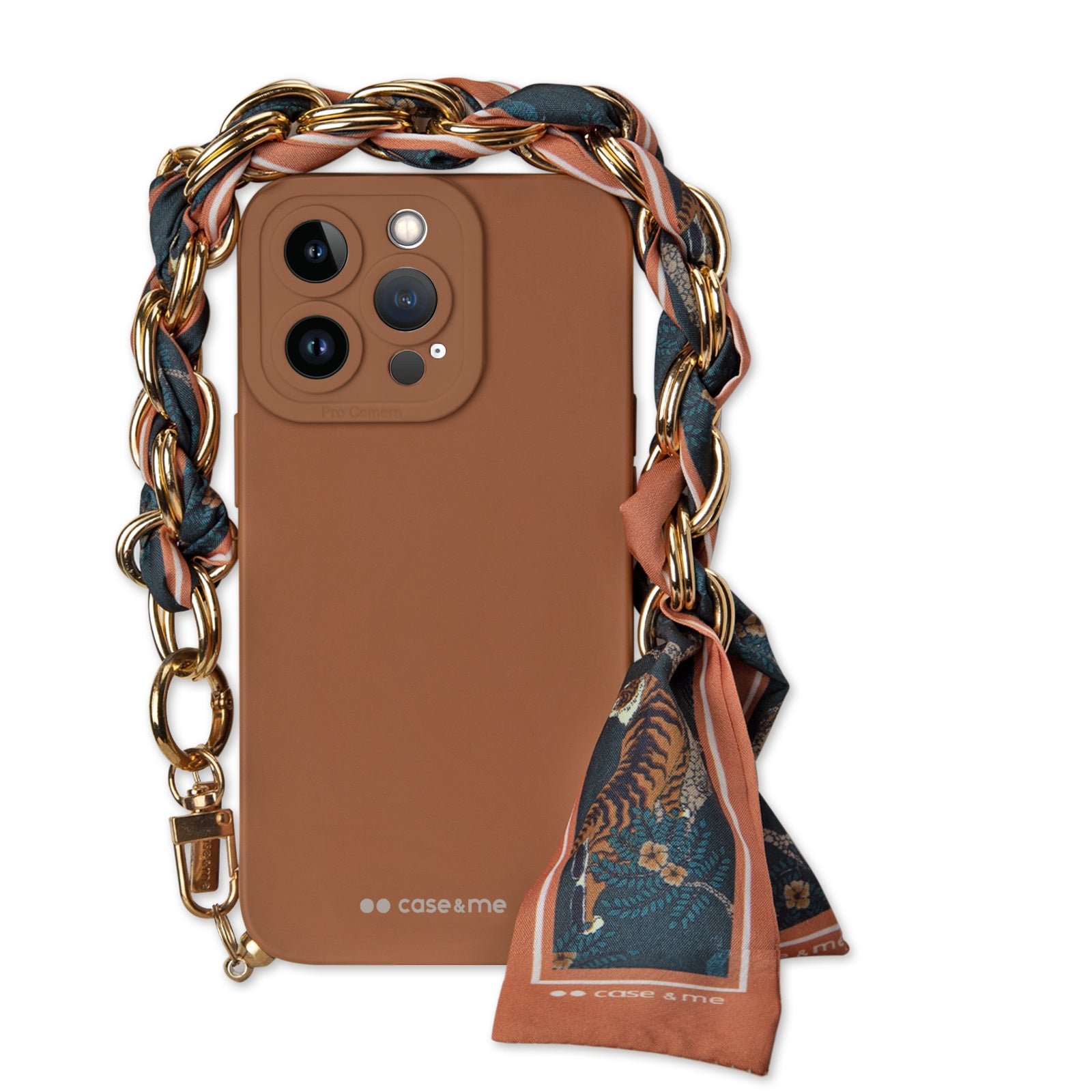 iPhone 14 Plus / 15 Plus cover with wrist chain and foulard